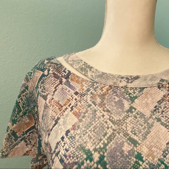 n:Philanthropy Snakeskin Print Cotton Tee, Size S - Picture 2 of 9